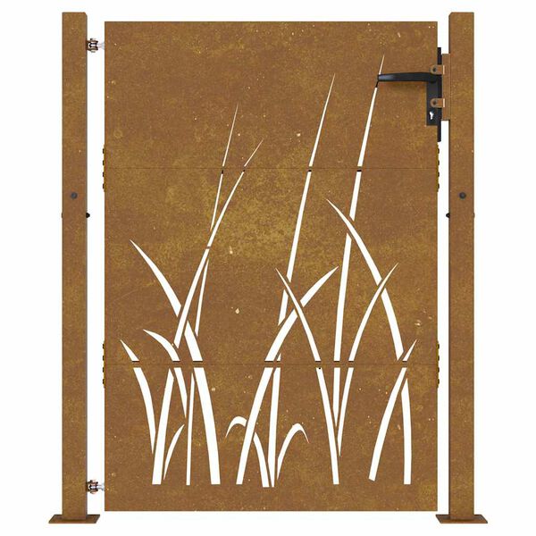 vidaXL Corten ac&eacute;l kerti kapu 100x150 cm, fűmint&aacute;s