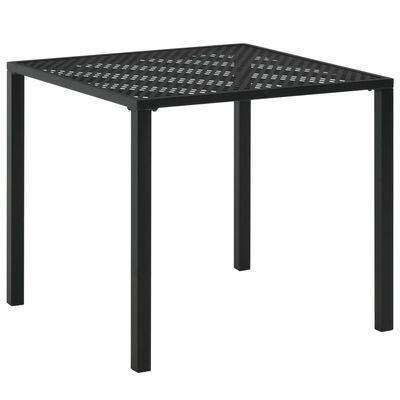 vidaXL fekete acél kerti asztal 80 x 80 x 72 cm