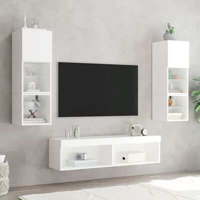 vidaXL fehér TV-szekrény LED-világítással 60 x 30 x 30 cm