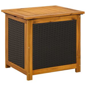 vidaXL Kerti T&aacute;rol&oacute; Doboz 88 L T&ouml;m&ouml;r Ak&aacute;cfa 60 x 50 x 56 cm Fekete