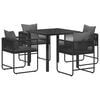 vidaXL Kert &eacute;tkező szett 5 pcs Fekete &eacute;s Antracit 80 x 80 x 73 cm