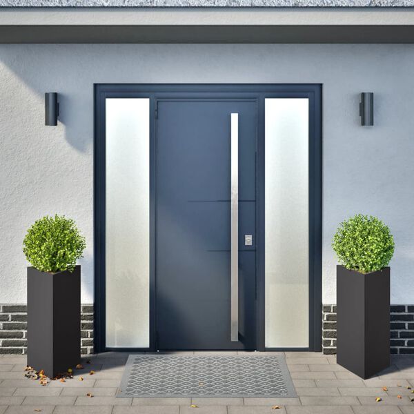 vidaXL 2 db fekete acél háromszög alakú kerti ültetőláda 40x34,5x70 cm