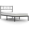 vidaXL fekete f&eacute;m &aacute;gykeret fejt&aacute;ml&aacute;val 100 x 190 cm