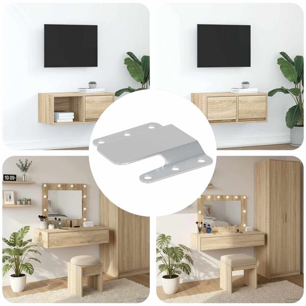 vidaXL Flush szerelv&eacute;ny tart&oacute; 12 pcs Ez&uuml;st 75 x 66 x 1,4 mm Ac&eacute;l