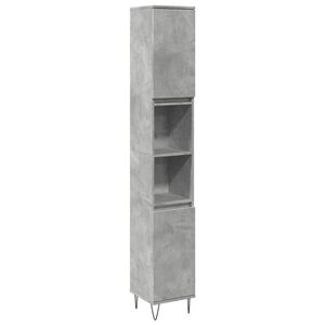 vidaXL betonsz&uuml;rke szerelt fa f&uuml;rdőszobaszekr&eacute;ny 30 x 30 x 190 cm
