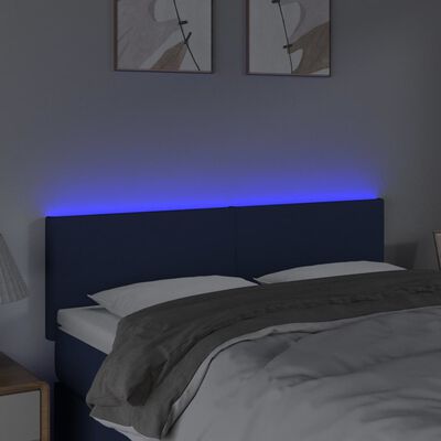 vidaXL kék szövet LED-es fejtámla 144x5x78/88 cm