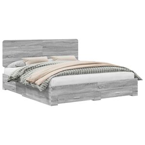 vidaXL &Aacute;gykeret fejt&aacute;ml&aacute;val fi&oacute;kkal Sz&uuml;rke Sonoma 200 x 200 cm Faanyag