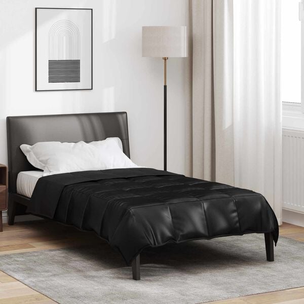 vidaXL Teljes &eacute;ves takar&oacute; Fekete 220 x 155 cm Satin &eacute;s Mikrosz&aacute;las