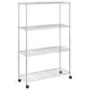 vidaXL 4 szintes kr&oacute;m t&aacute;rol&oacute;polc kerekekkel 90 x 35 x 142 cm 200 kg