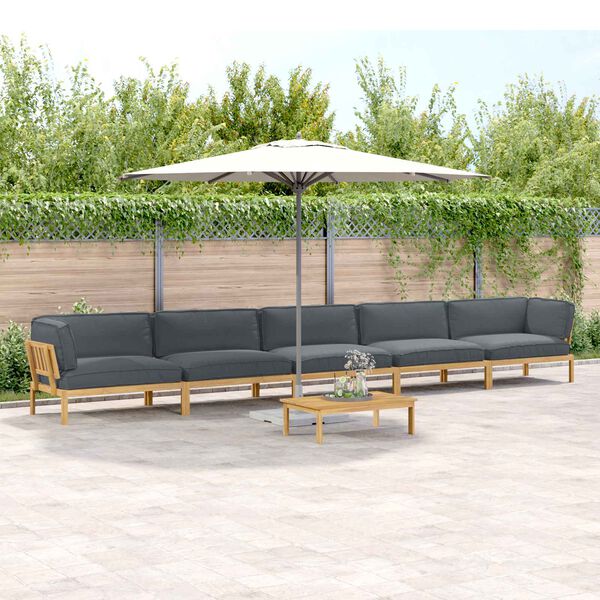 vidaXL Kanap&eacute; Szett p&aacute;rn&aacute;val Egysz&iacute;nű 6 pcs Antracit T&ouml;m&ouml;r Ak&aacute;cfa