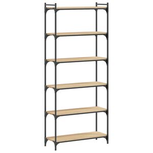 vidaXL 6 szintes sonoma t&ouml;lgy szerelt fa k&ouml;nyvespolc 80 x 30 x 188 cm