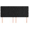 vidaXL fekete bársony fejtámla 200 x 7 x 118/128 cm