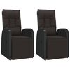 vidaXL 2 db fekete polyrattan d&ouml;nthető kerti sz&eacute;k p&aacute;rn&aacute;val