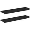 vidaXL Ablakp&aacute;rk&aacute;nyok 2 db Fekete 80x 15 x 2 cm T&ouml;m&ouml;r b&uuml;kkfa