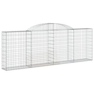 vidaXL &iacute;ves horganyzott vas gabion kos&aacute;r 300 x 30 x 100/120 cm