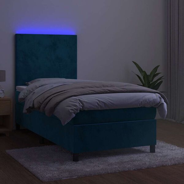 vidaXL s&ouml;t&eacute;tk&eacute;k b&aacute;rsony rug&oacute;s &eacute;s LED-es &aacute;gy matraccal 90x190 cm