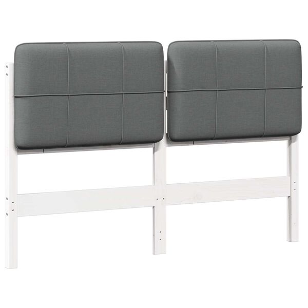 vidaXL K&aacute;rpitozott fejt&aacute;mla fejt&aacute;ml&aacute;val Feh&eacute;r &eacute;s vil&aacute;gossz&uuml;rke 135 cm