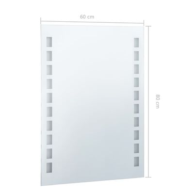 vidaXL LED-es fürdőszobai falitükör 60 x 80 cm