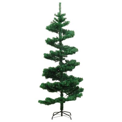 vidaXL zöld PVC kivilágított állványos kacskaringós karácsonyfa 150 cm