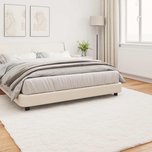 vidaXL Mű Ny&uacute;l Szőr Szőnyeg Olite Kr&eacute;m 240 x 240 cm Poli&eacute;szter