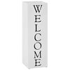 vidaXL feh&eacute;r ac&eacute;l esernyőtart&oacute; "WELCOME" felirattal