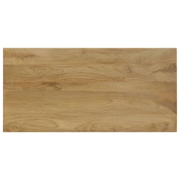 vidaXL tömör mangófa és acél étkezőasztal 115 x 55 x 76 cm