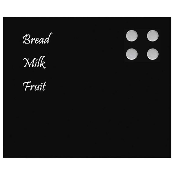 vidaXL fekete falra szerelhető edzett &uuml;veg m&aacute;gnest&aacute;bla 60 x 50 cm