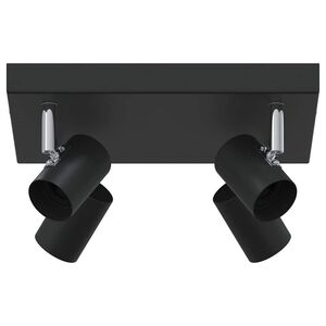vidaXL Mennyezeti spotl&aacute;mpa Fekete 26,5 x 26 x 11,5 cm F&eacute;m