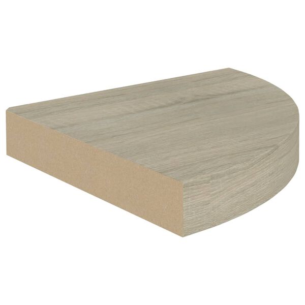 vidaXL 2 db tölgyszínű MDF lebegő sarokpolc 25 x 25 x 3,8 cm