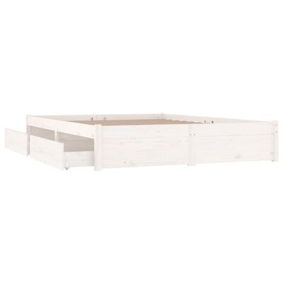 vidaXL fehér ágykeret fiókokkal 160x200 cm