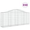 vidaXL 50 db íves horganyzott vas gabion kosár 200x30x80/100 cm