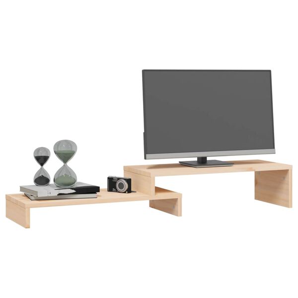 vidaXL tömör fenyőfa monitorállvány (52-101) x 22 x 14 cm