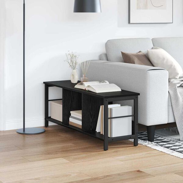 vidaXL K&ouml;nyvespolc Fekete t&ouml;lgy 102 x 32 x 40,5 cm Faanyag