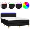 vidaXL fekete sz&ouml;vet rug&oacute;s &eacute;s LED-es &aacute;gy matraccal 140x190 cm