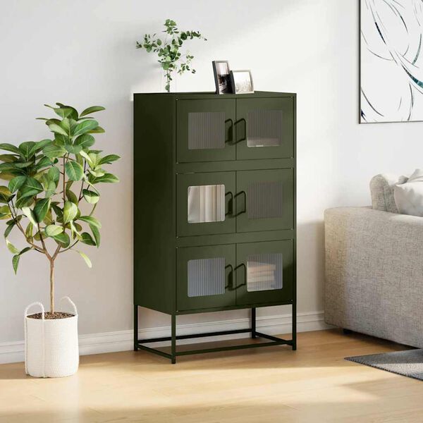 vidaXL Highboard ol&iacute;vaz&ouml;ld 68x39x123 cm Ac&eacute;l