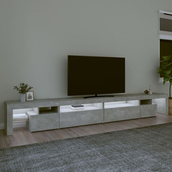 vidaXL betonsz&uuml;rke TV-szekr&eacute;ny LED-l&aacute;mp&aacute;kkal 290x36,5x40 cm