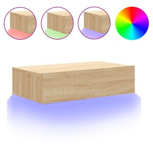 vidaXL sonoma t&ouml;lgysz&iacute;nű TV-szekr&eacute;ny LED-l&aacute;mp&aacute;kkal 60x35x15,5 cm