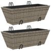 vidaXL 2 db sz&uuml;rke polyrattan n&ouml;v&eacute;nytart&oacute; horoggal