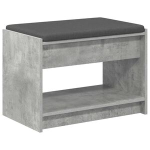 vidaXL Előt&eacute;r pad Beton Sz&uuml;rke 63 x 38 x 45 cm Műanyag Fa &eacute;s Sz&ouml;vet