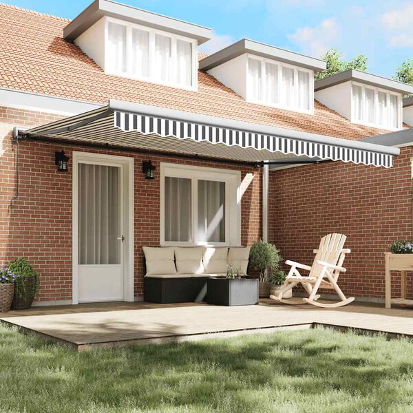 vidaXL antracit/feh&eacute;r sz&ouml;vet &eacute;s alum&iacute;nium beh&uacute;zhat&oacute; napellenző 4,5x3 m