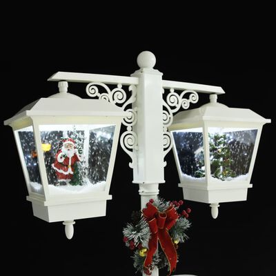 vidaXL piros-fehér PVC karácsonyi utcai lámpa Mikulással 81x40x188 cm