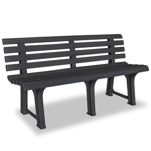 vidaXL antracitsz&uuml;rke műanyag kerti pad 145,5 cm