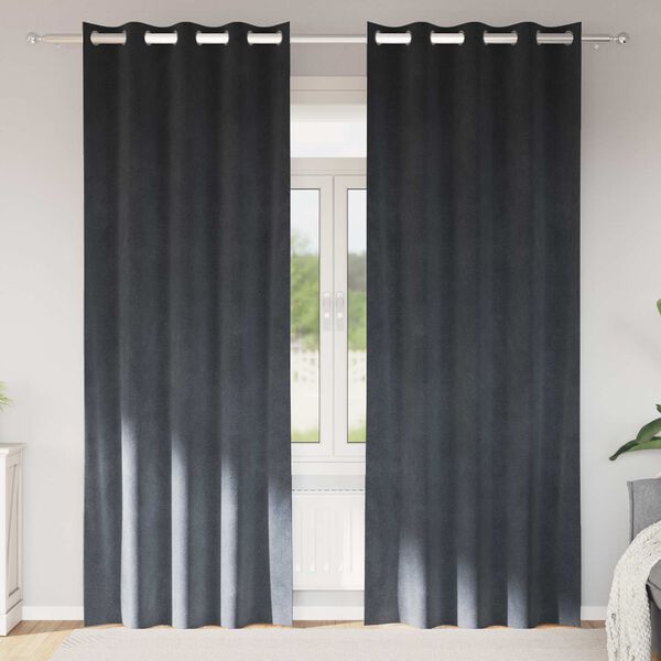 vidaXL S&ouml;t&eacute;t&iacute;tő f&uuml;gg&ouml;ny&ouml;k 2 pcs Vil&aacute;gossz&uuml;rke 140 x 225 cm B&aacute;rsony
