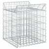 vidaXL Gabion emelt &aacute;gy 50 x 50 x 60 cm Horganyzott Ac&eacute;l Ez&uuml;st