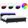 vidaXL fekete b&aacute;rsony rug&oacute;s &eacute;s LED-es &aacute;gy matraccal 180x210 cm