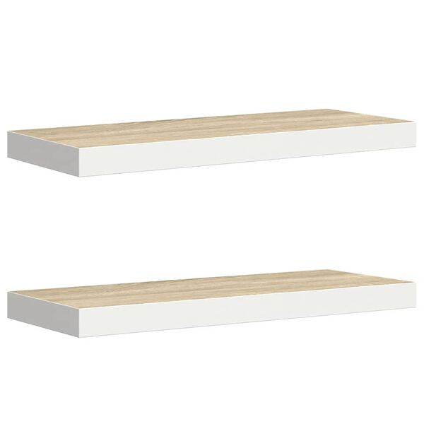 vidaXL 2 db t&ouml;lgysz&iacute;nű &eacute;s feh&eacute;r MDF lebegő fali polc 60x23,5x3,8 cm