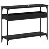 vidaXL Konzolasztal polcokkal Musta tammi 100 x 29 x 75 cm Faanyag