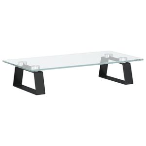 vidaXL fekete edzett &uuml;veg &eacute;s f&eacute;m monitor&aacute;llv&aacute;ny 40 x 20 x 8 cm