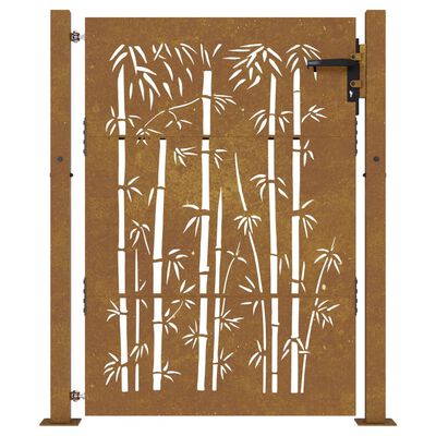vidaXL bambuszmintás corten acél kerti kapu 105 x 155 cm