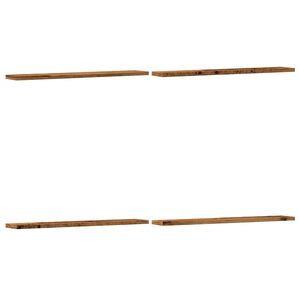 vidaXL 4 db antik fa sz&iacute;nű szerelt fa k&ouml;nyvespolc 60 x 10 x 1,5 cm